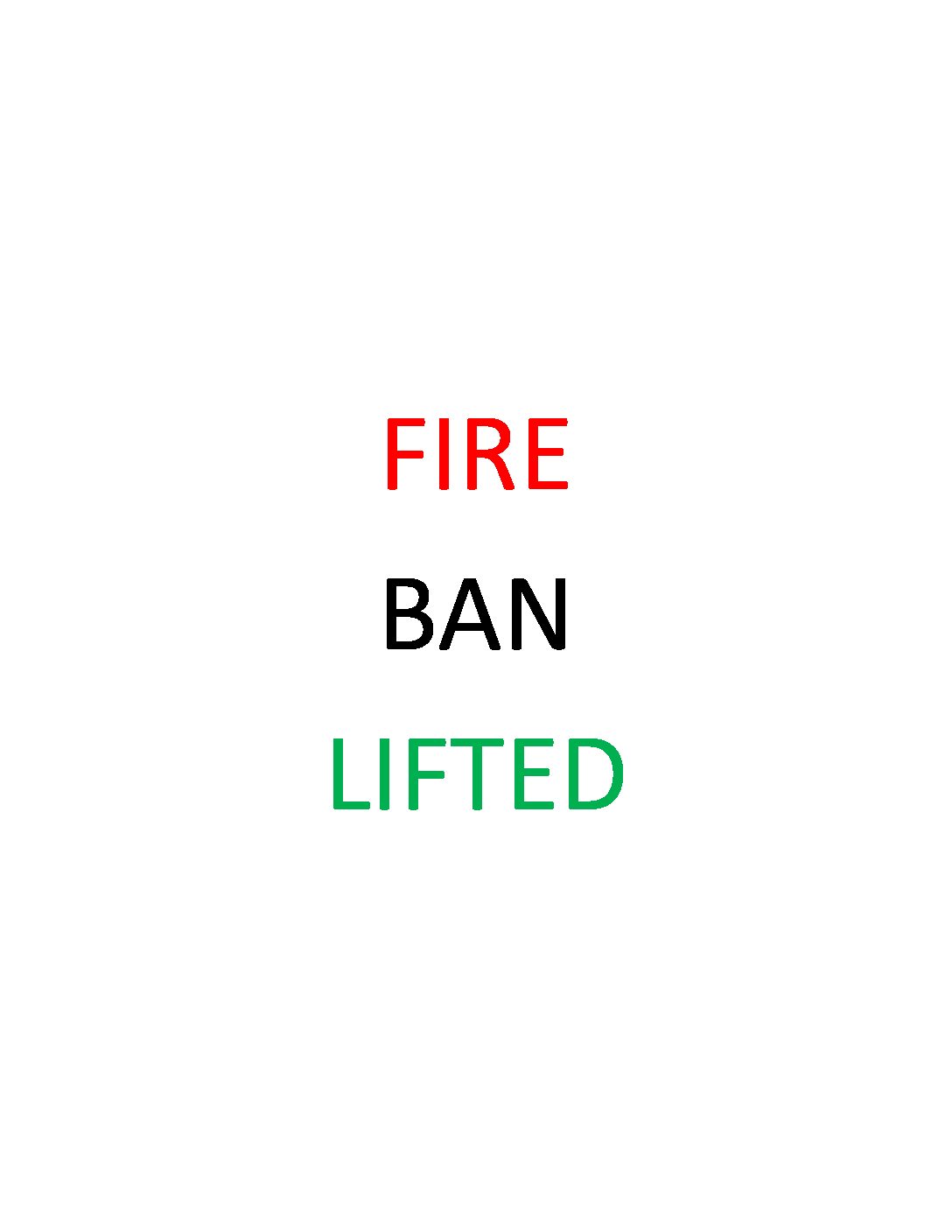 Fire Ban Lifted
